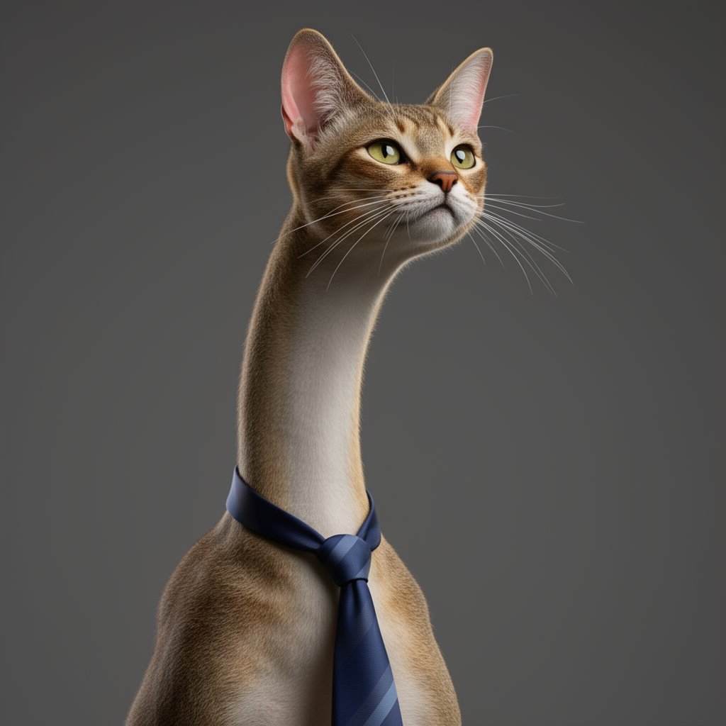 Cat with a long neck mnemonic cue